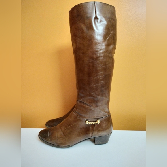 Vintage Salvatore Ferragamo Brown Heeled Boots-Size 10B-Medium Width -True Size - Picture 4 of 9